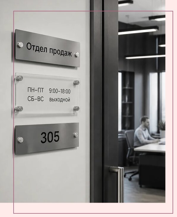 Офисные таблички на дверь в Урюпинске по цене от 5047 р. | Аванза-Рюп